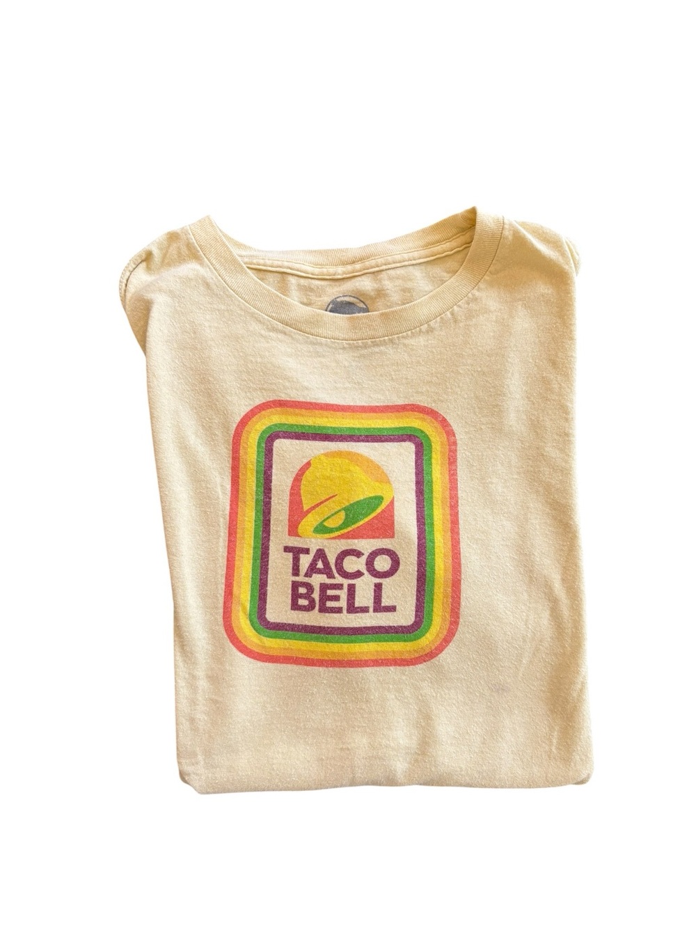 Taco Bell Tee SS Logo Yellow Sz M 100% Cotton  Novelty Tacos